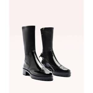 NEW ALEXANDRE BIRMAN women's clarita motorcycle brogue boots in black